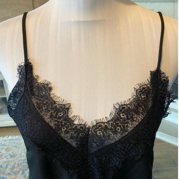 Vera & Lucy Black Cami with Lace Size M - Picture 3 of 4
